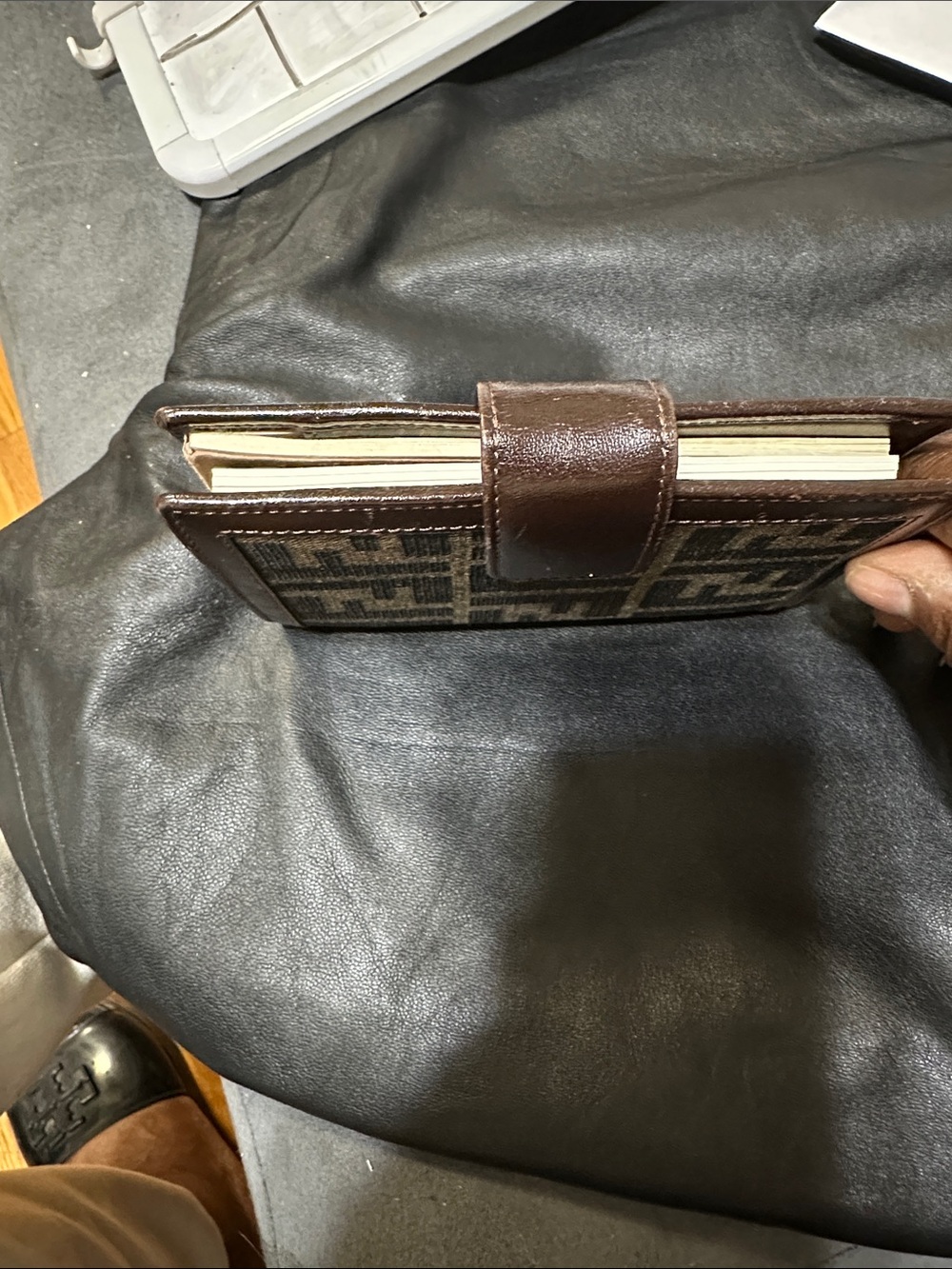 Fendi Brown Zucca FF Canvas Wallet with Leather Trim - Picture 3 of 12